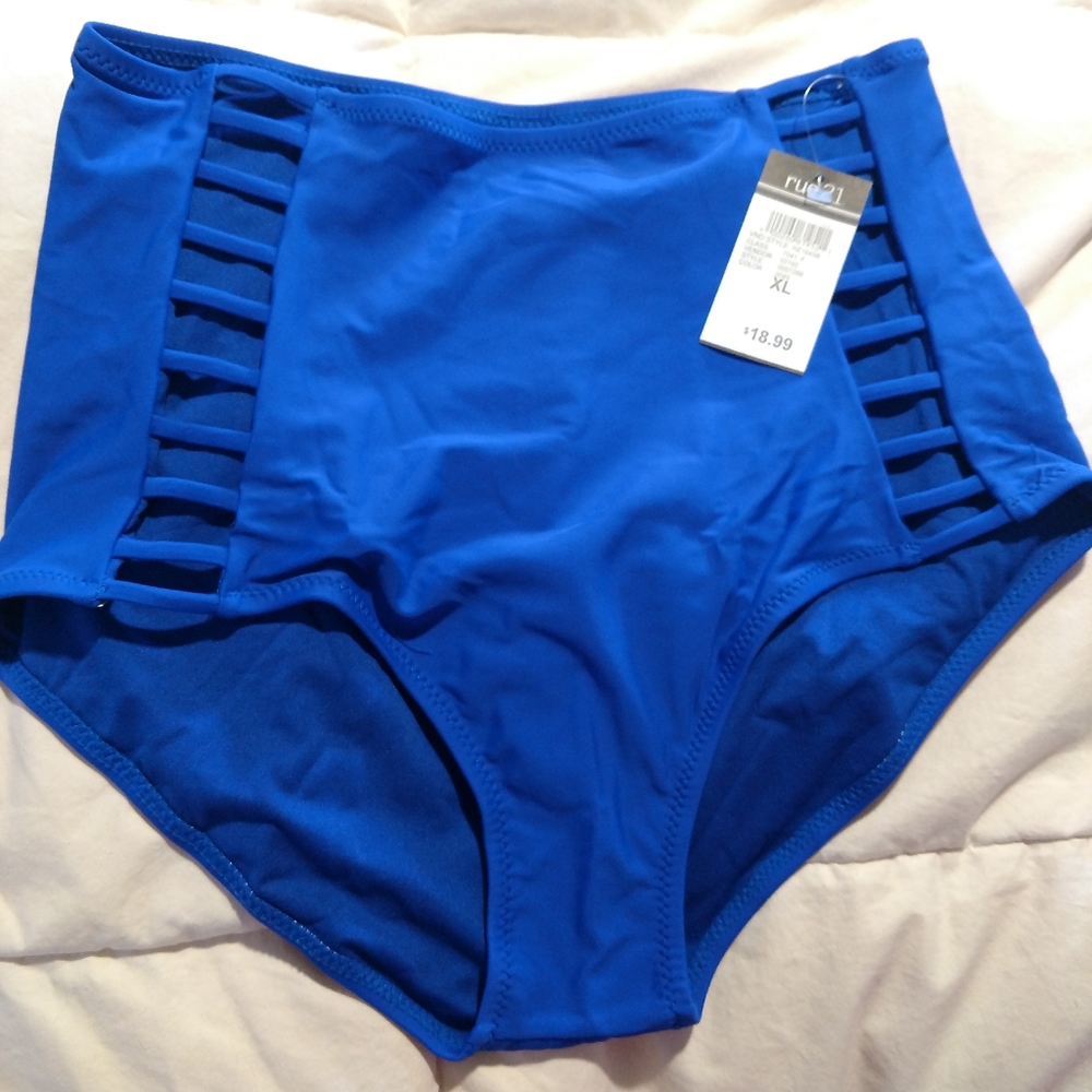 Cobalt Blue High Waist Bikini Bottom